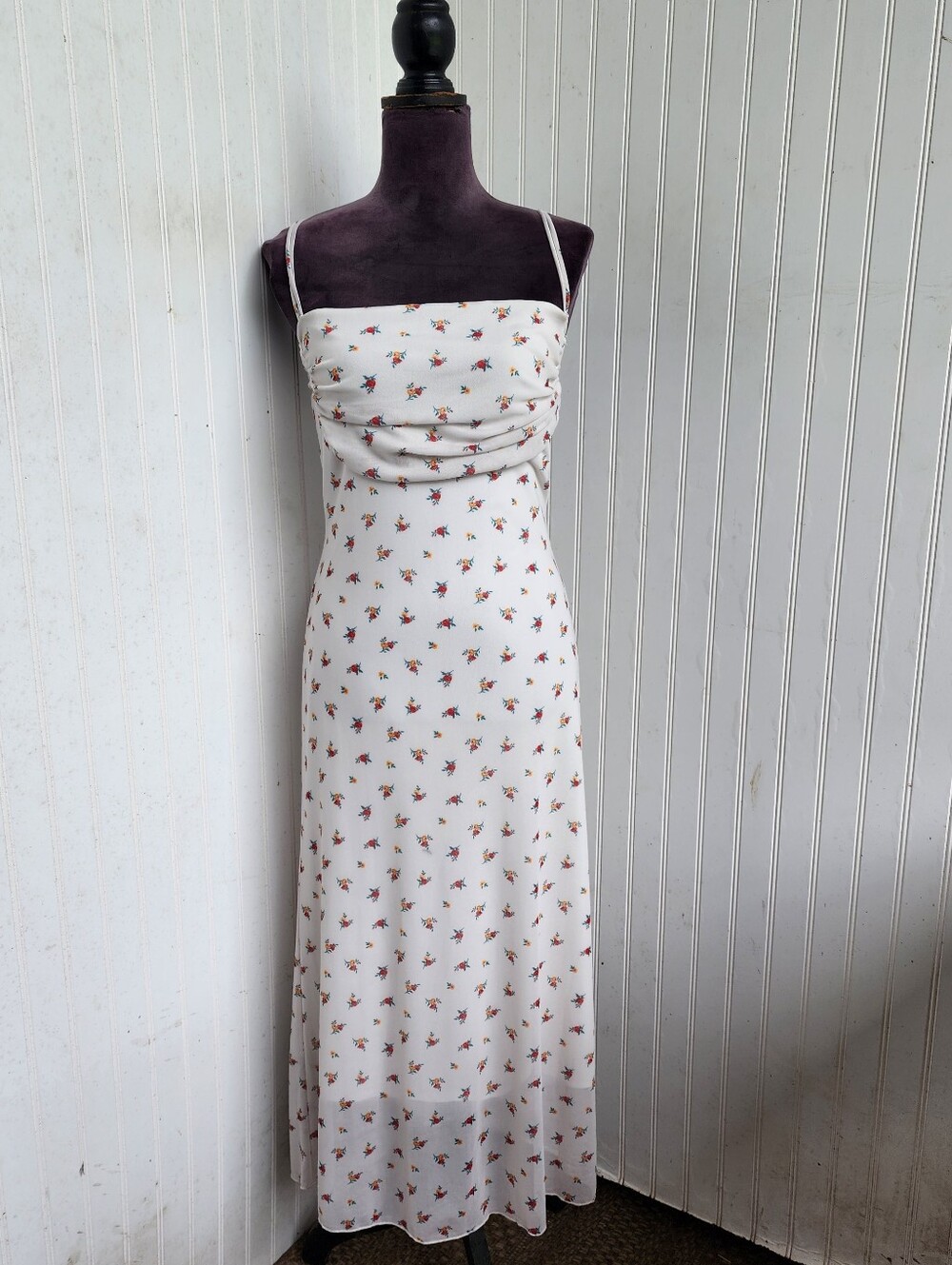 NWT See You Monday White Red Floral Mesh  Strappy Dress Maxi Stretch Comfort XL